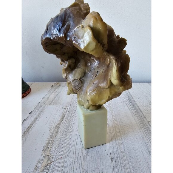 Spring Lion head bust statue figurine realistic unique vintage decor African uni - Picture 4 of 9